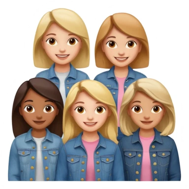 girls in jean jackets sticker