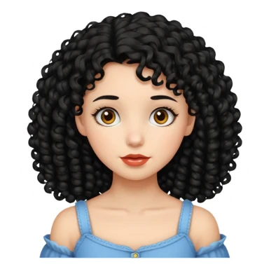 Menina de cabelo cacheado preto e abaixo do ombro  sticker