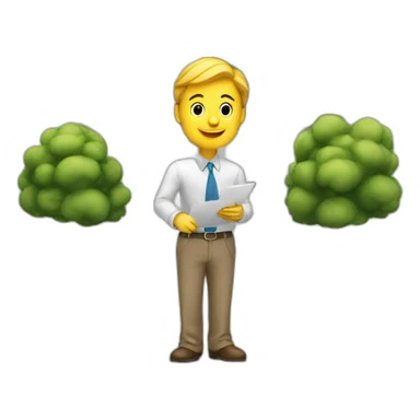 Real estate agent analyzing properties  sticker