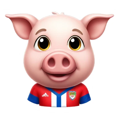 pig with Costa Rica jersey soccer’s team sticker