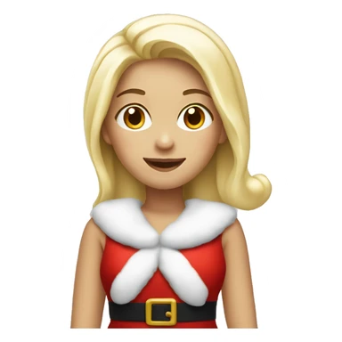 White blond girl as santa claus sticker