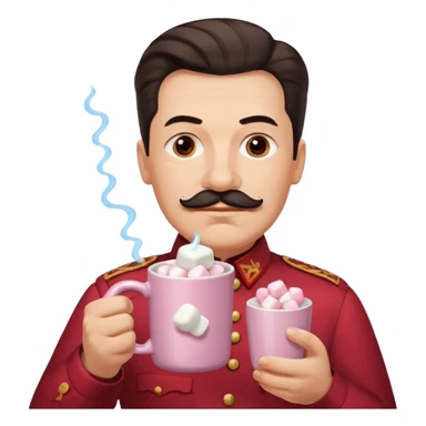 Stalin hold  Light Pink mug of hot chocolate with marshmallows sticker