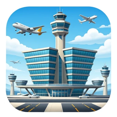 building of big airport png sticker