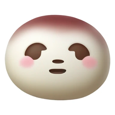 White mochi filled with sweet red bean paste sticker