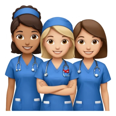 ahora una imagen de grupo de enfermeras/os+ sticker