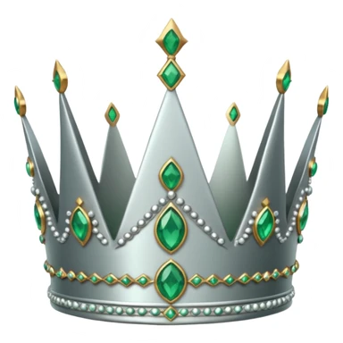 silver feminine crown with emeralds sticker