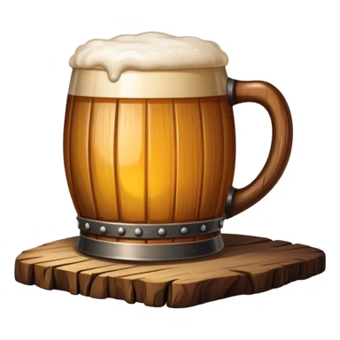 medieval tavern beer wood cup sticker