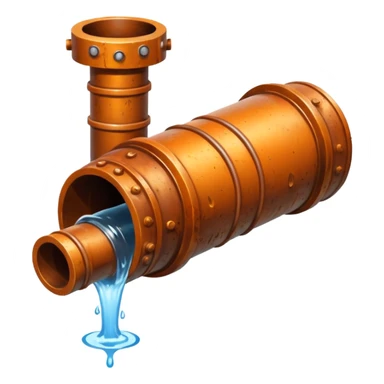 sewer pipe with leaking water rust clear sticker