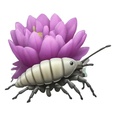 Flower behind isopod sticker