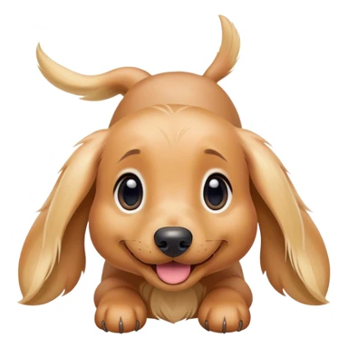 kawaii disney blonde long-haired daschund puppy playing happily sticker