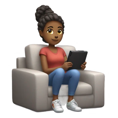 Relaxed girl playing nintendo switch sticker