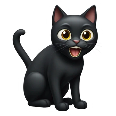 Black cat shouting loudly sticker