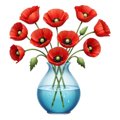poppy flowers in a vase sticker