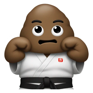 Karate Black Belt Poop Emoji sticker