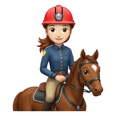 brown haired girl on a cheatnut hporse smiling' sticker