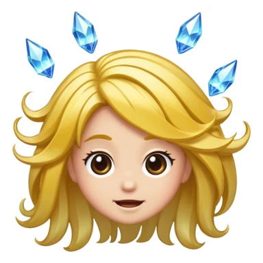 crystal forest character hair flip with sparkle trail sticker
