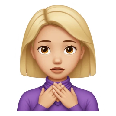 a girl with her hands around her neck pretending to choke her self with a struggling look on her face sticker