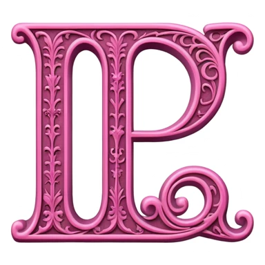 Pink gothic letter L sticker