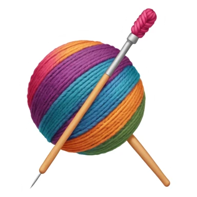 ball of wool with a knitting needle through it sticker