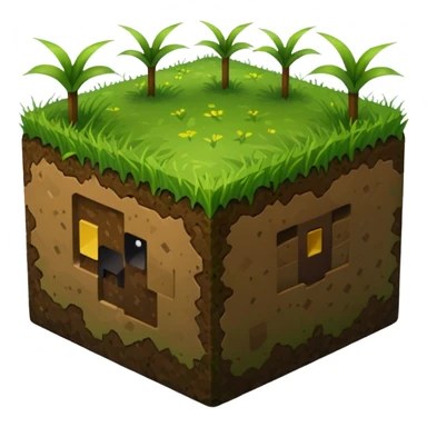 minecraft grass dirt block, no face sticker