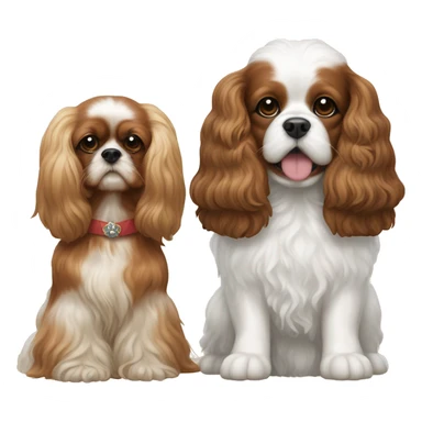 King Charles spaniel dog next to bichon frise dog sticker