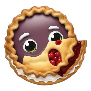 Samara-snifing a pie sticker