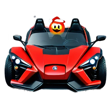 Piranha in red Polaris Slingshot at Christmas sticker