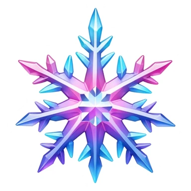 Gradient iridescent Pastel rainbow Pink violet blue crystal star snowflake  sticker