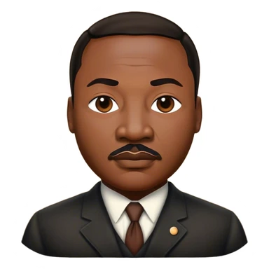 Cinematic Realistic Martin Luther King Jr. Portrait Emoji, depicted as a compassionate determined civil rights leader in period attire with a powerful gaze, rendered with rich textures and inspiring dynamic lighting that captures his historic legacy. sticker