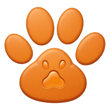 a very pale pastel orange pawprint sticker