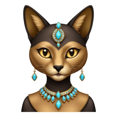 anthropomorphic black-furred elegant jeweled pretty beautiful realistic Bastet  sticker