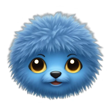 blue cosy hairy little creature sticker