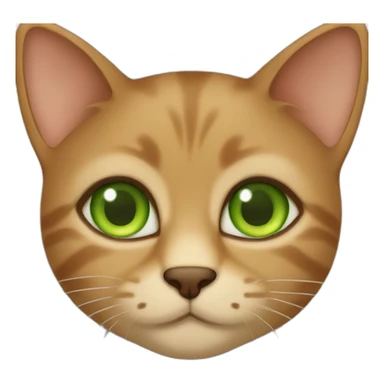 Brown cat with greeneyes sticker