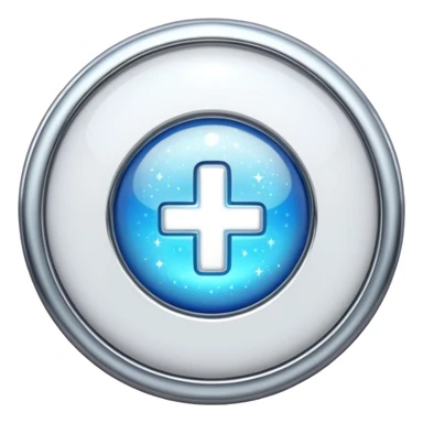 glitter white symbol of health + sticker
