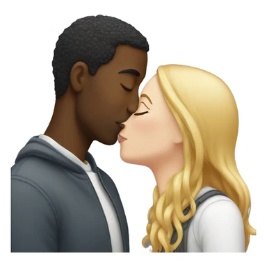 Black guy kissing white girl sticker