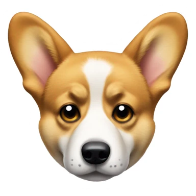 Sad Welsh corgi with droopy ears and a frown, looking heartbroken and down more realistic  sticker