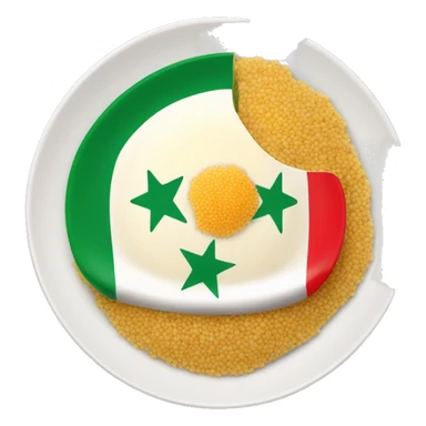 couscous plate with algerian flag sticker