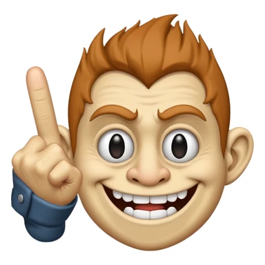 Troll face showing middle finger sticker