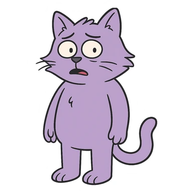 flat toon style purple cat sticker