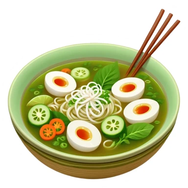 Khmer Noodle Num Banh Jok green broth with no meat or eggs sticker