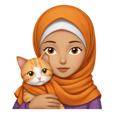 Hijabi girl wearing the milo scarf handle the sleepy orange tabby cat sticker