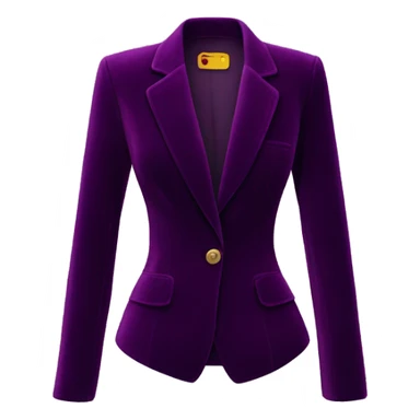 Realistic isolated dark plum purple velvet feminine fashion blazer jacket.  sticker