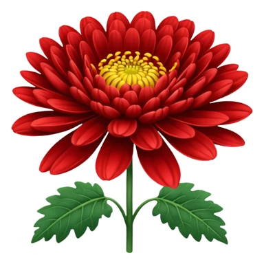 chrysanthemum flower full red sticker