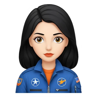 Femme cheveux long noir travaille dans le domaine de l'aéronautique sourcils plus fournis makeup clean sticker