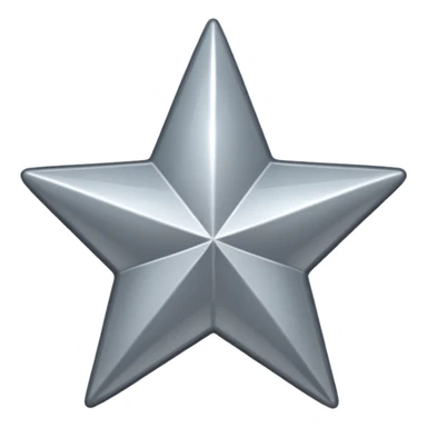 glitter gray star y2k 3d icon sticker