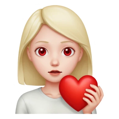 red heart in fear sticker