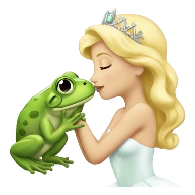 White Princess kissing frog sticker