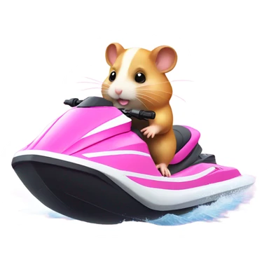 Hamster on pink JetSki  sticker