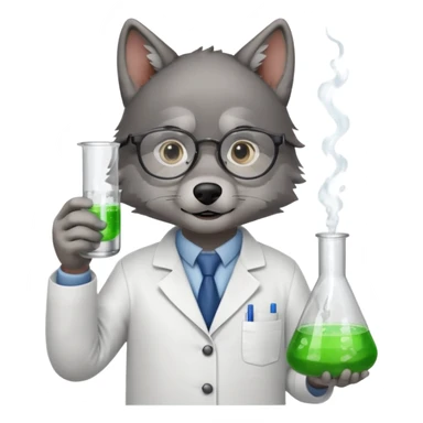 A wolf dressed as a scientist sticker