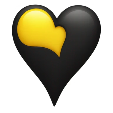 Half black and yellow heart sticker